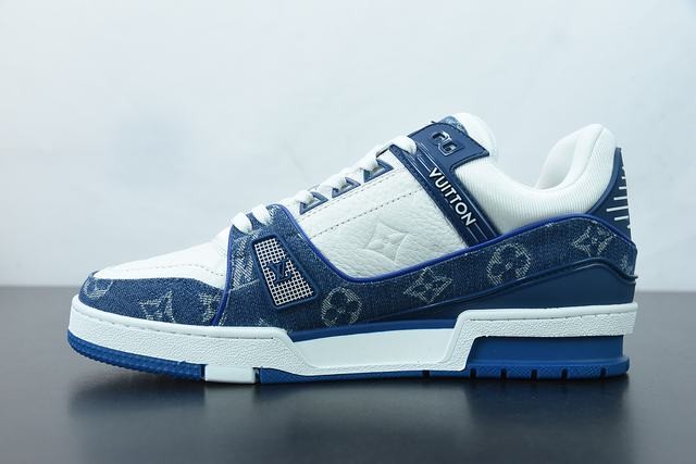 Louis Vuitton LV Trainer Monogram Denim White Blue Louis Vuitton LV Trainer Monogram Denim White Blue