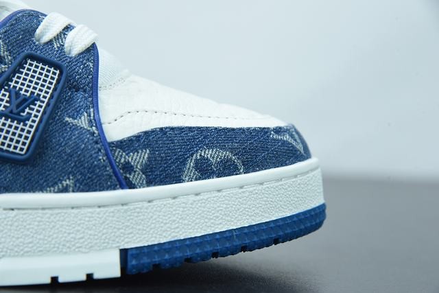 Louis Vuitton LV Trainer Monogram Denim White Blue Louis Vuitton LV Trainer Monogram Denim White Blue