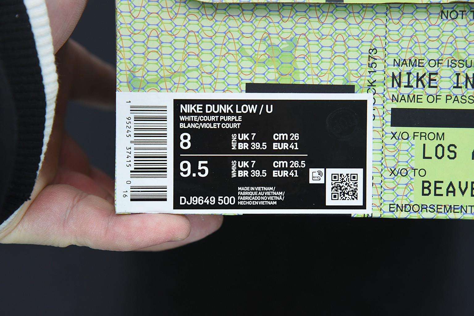 Nike Dunk Low Union Passport Pack Court Purple Nike Dunk Low Union Passport Pack Court Purple