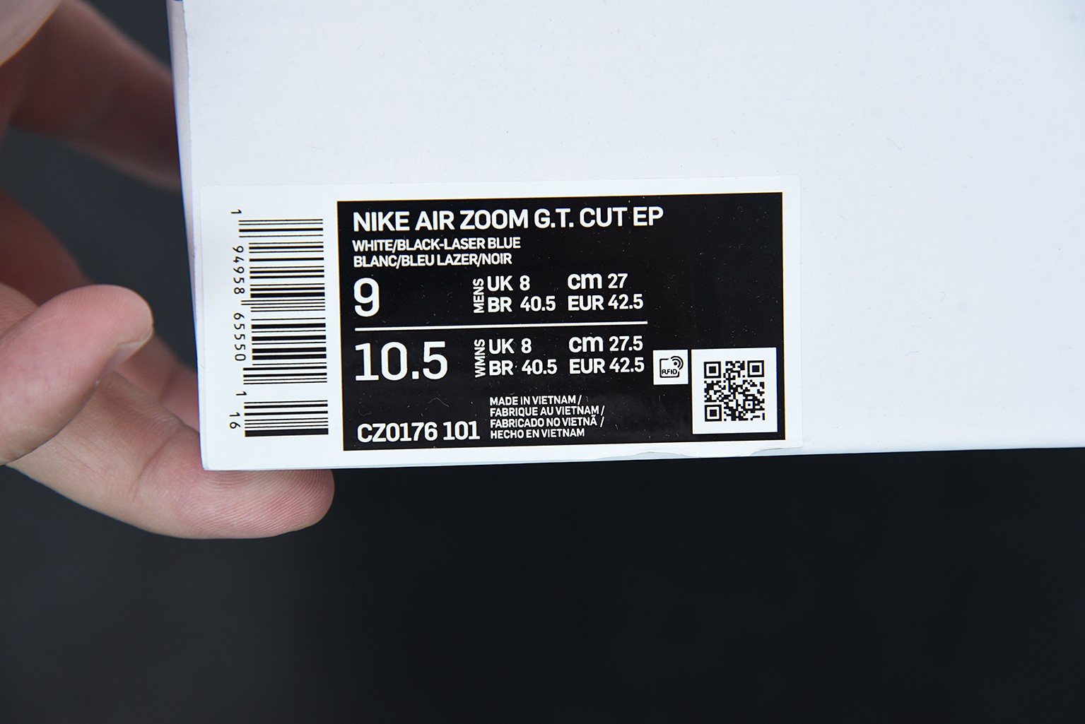 Nike Air Zoom G.T. Cut White Black Laser Blue Nike Air Zoom G.T. Cut White Black Laser Blue