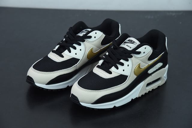 Nike Air Max 90 Black Metallic Gold Summit White (W) Nike Air Max 90 Black Metallic Gold Summit White (W)