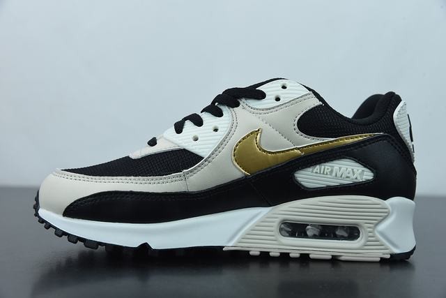 Nike Air Max 90 Black Metallic Gold Summit White (W) Nike Air Max 90 Black Metallic Gold Summit White (W)
