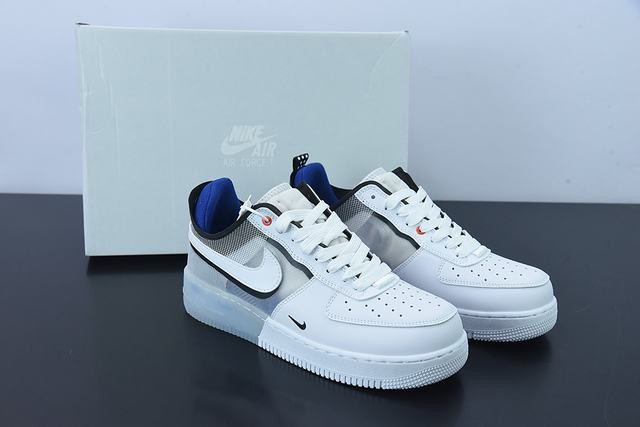 Nike Air Force 1 Low React Split White Photo Blue Nike Air Force 1 Low React Split White Photo Blue