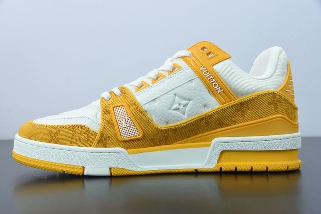 Louis Vuitton Trainer Yellow Monogram Denim White Louis Vuitton Trainer Yellow Monogram Denim White