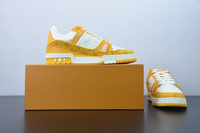 Louis Vuitton Trainer Yellow Monogram Denim White Louis Vuitton Trainer Yellow Monogram Denim White