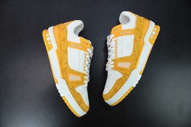 Louis Vuitton Trainer Yellow Monogram Denim White Louis Vuitton Trainer Yellow Monogram Denim White