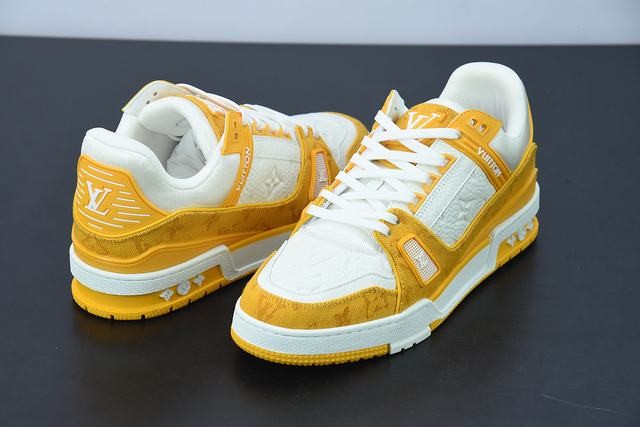 Louis Vuitton Trainer Yellow Monogram Denim White Louis Vuitton Trainer Yellow Monogram Denim White