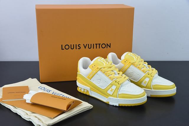 Louis Vuitton Trainer Yellow White Monogram Louis Vuitton Trainer Yellow White Monogram