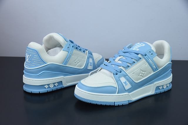 Louis Vuitton Trainer Low White Sky Blue Louis Vuitton Trainer Low White Sky Blue