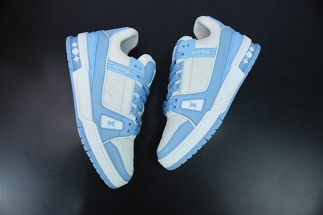 Louis Vuitton Trainer Low White Sky Blue Louis Vuitton Trainer Low White Sky Blue