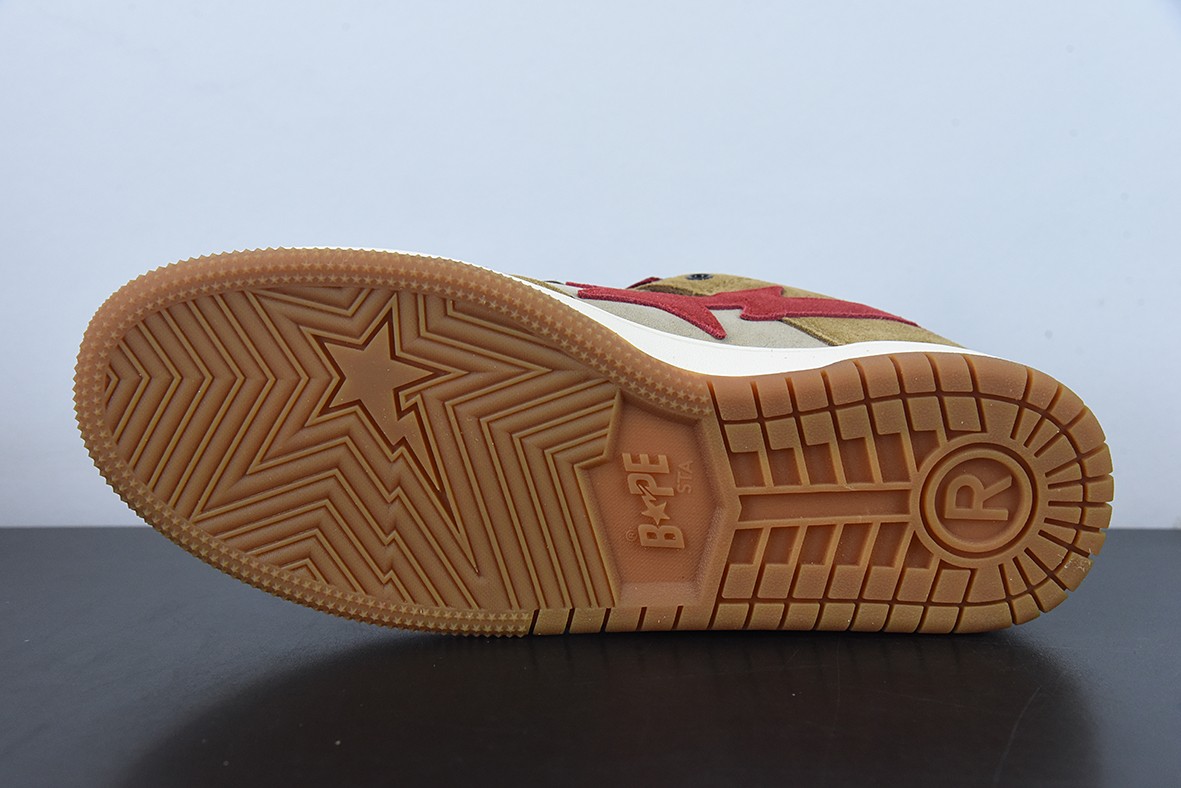 A Bathing Ape Sk8 Sta Wheat Red A Bathing Ape Sk8 Sta Wheat Red