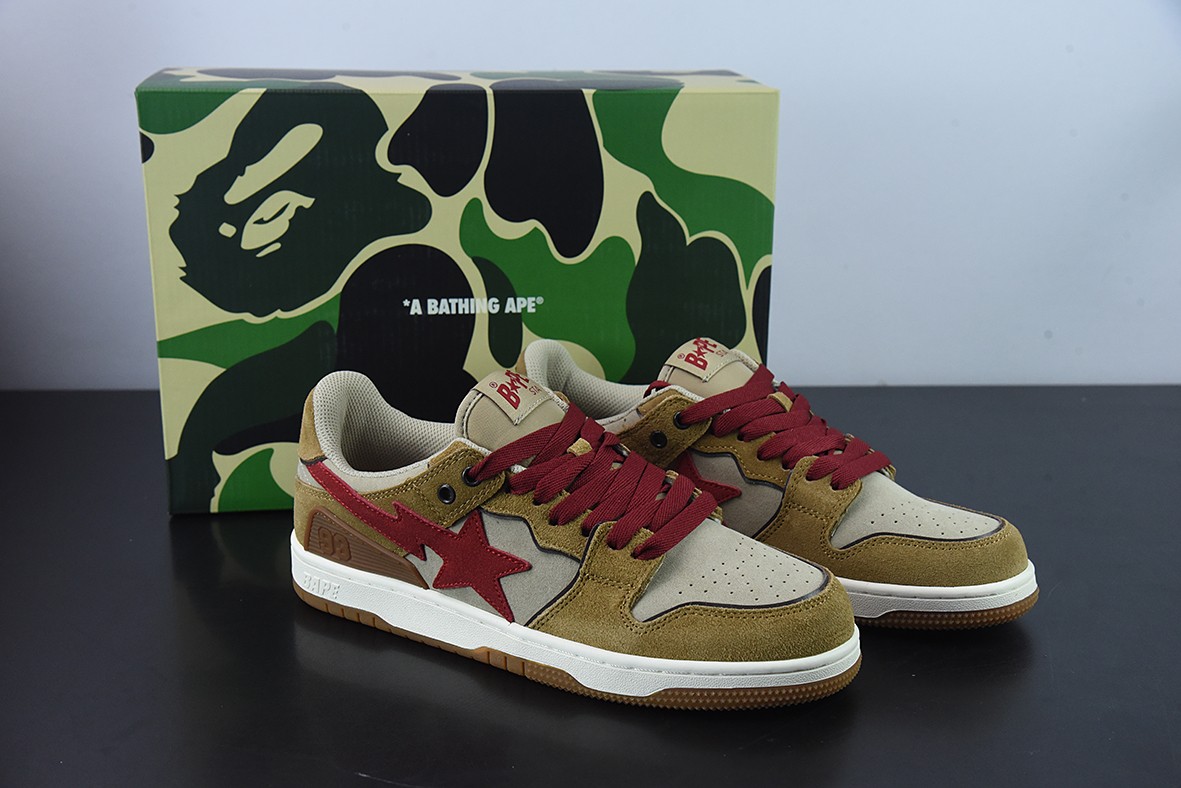 A Bathing Ape Sk8 Sta Wheat Red A Bathing Ape Sk8 Sta Wheat Red