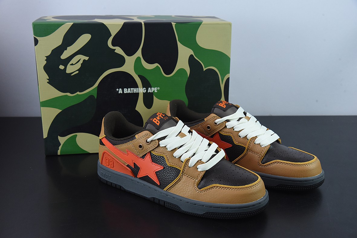 A Bathing Ape Bape SK8 Sta Brown Orange A Bathing Ape Bape SK8 Sta Brown Orange