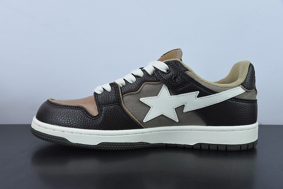 A Bathing Ape Bape SK8 Sta Brown Ivory A Bathing Ape Bape SK8 Sta Brown Ivory