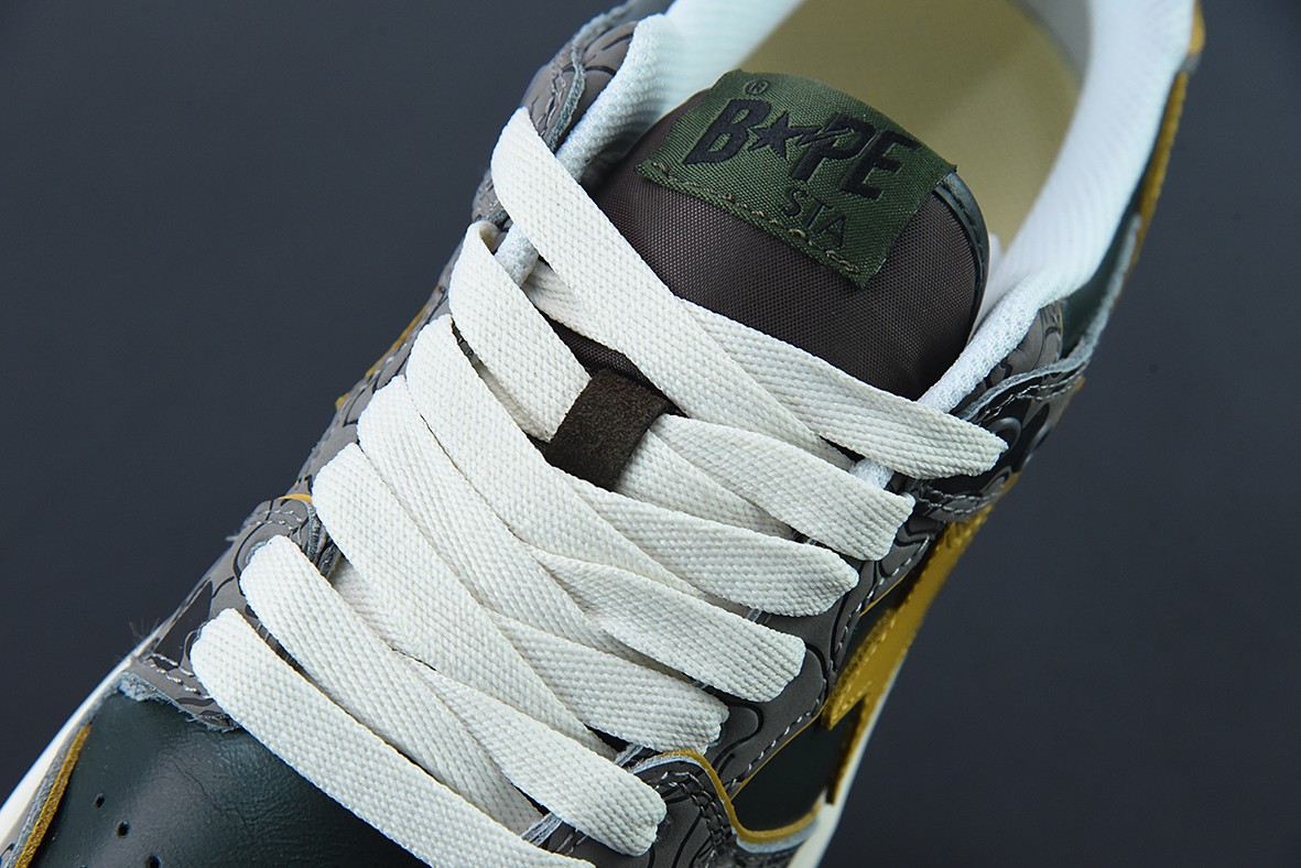 A Bathing Ape Bape SK8 Sta Grey Mustard Yellow A Bathing Ape Bape SK8 Sta Grey Mustard Yellow
