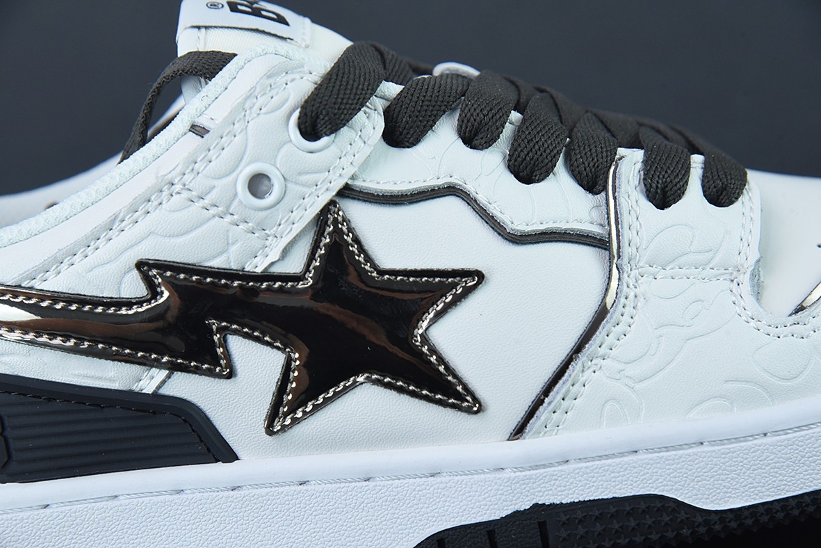 A Bathing Ape Bape SK8 Sta White Silver A Bathing Ape Bape SK8 Sta White Silver