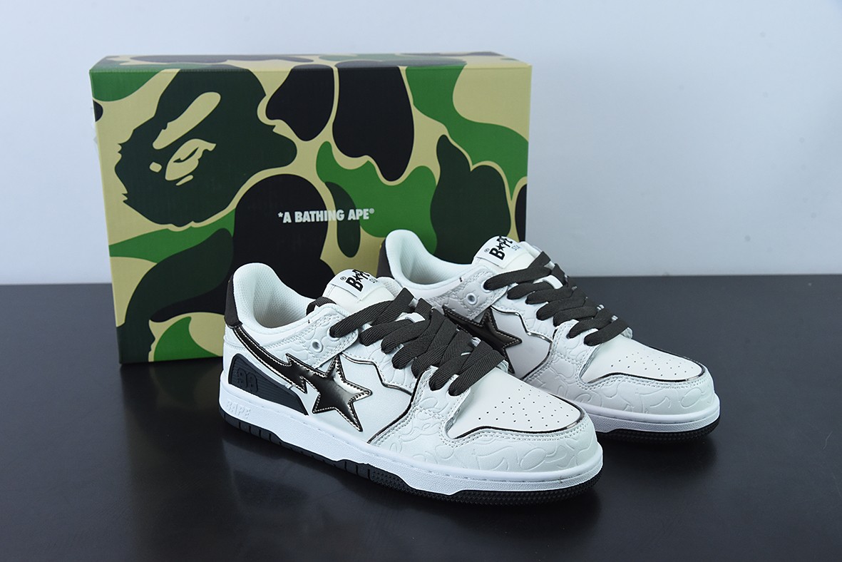 A Bathing Ape Bape SK8 Sta White Silver A Bathing Ape Bape SK8 Sta White Silver