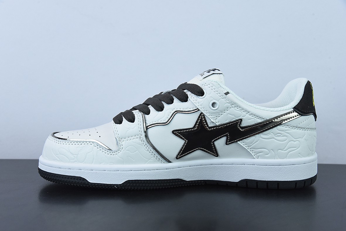 A Bathing Ape Bape SK8 Sta White Silver A Bathing Ape Bape SK8 Sta White Silver