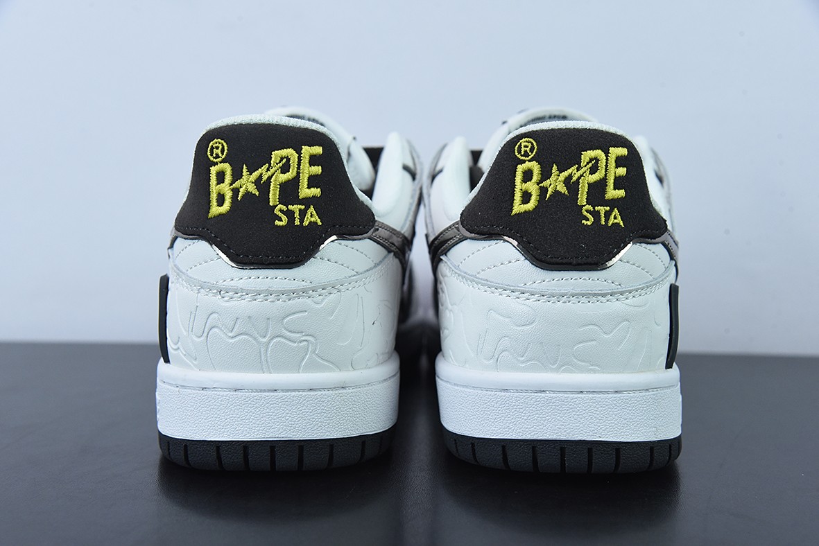 A Bathing Ape Bape SK8 Sta White Silver A Bathing Ape Bape SK8 Sta White Silver