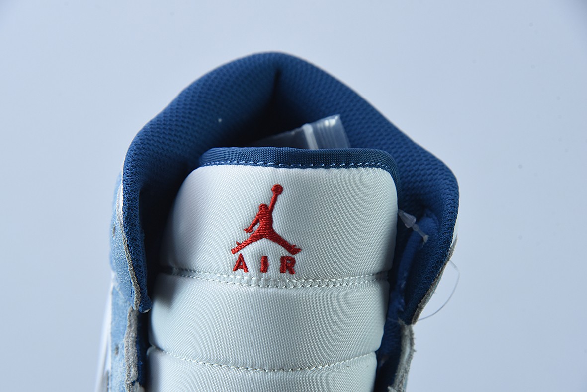 Jordan 1 Mid French Blue Fire Red Jordan 1 Mid French Blue Fire Red