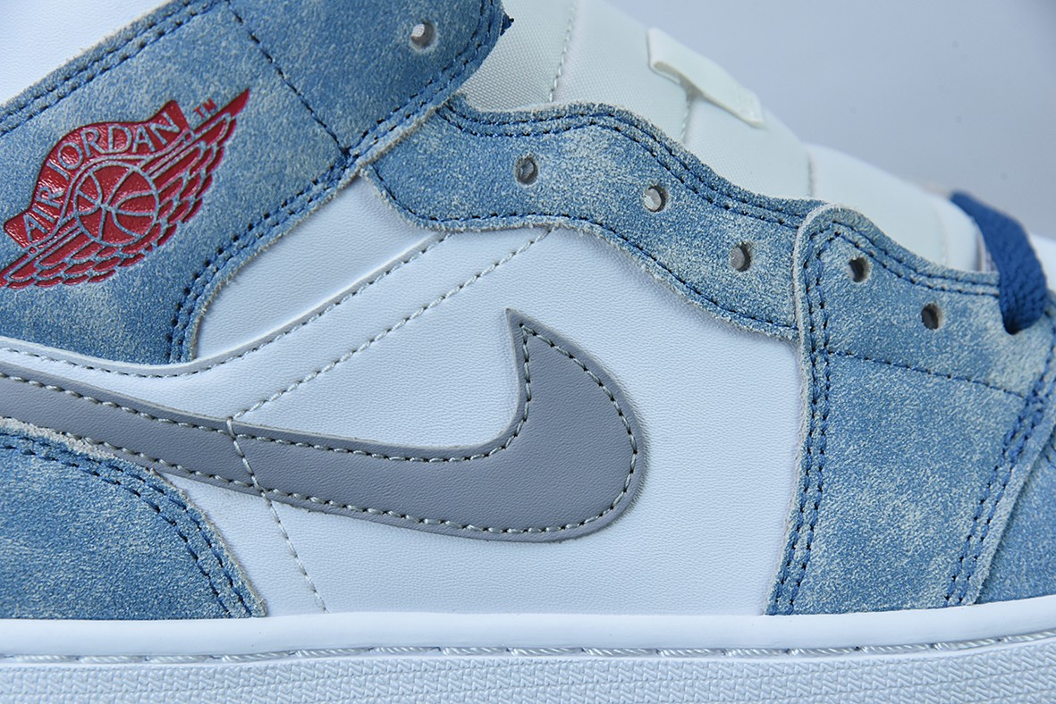 Jordan 1 Mid French Blue Fire Red Jordan 1 Mid French Blue Fire Red