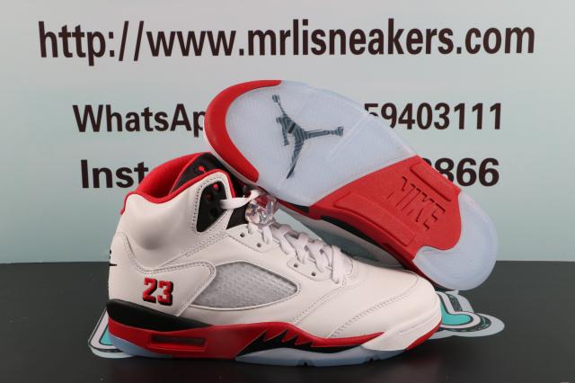 Jordan 5 Retro Fire Red Black Tongue