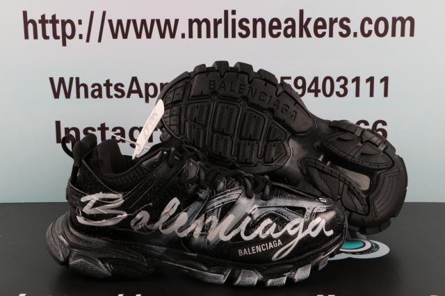 Balenciaga Track Signature Sneakers Black White