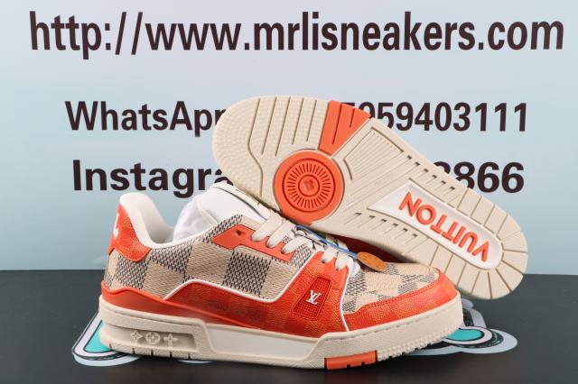 Louis Vuitton LV Trainer Damier White Orange