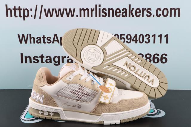 Louis Vuitton Trainer Monogram Denim Beige Whie