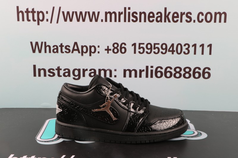 Jordan 1 Low SE Patent Elephant Black (Womens')