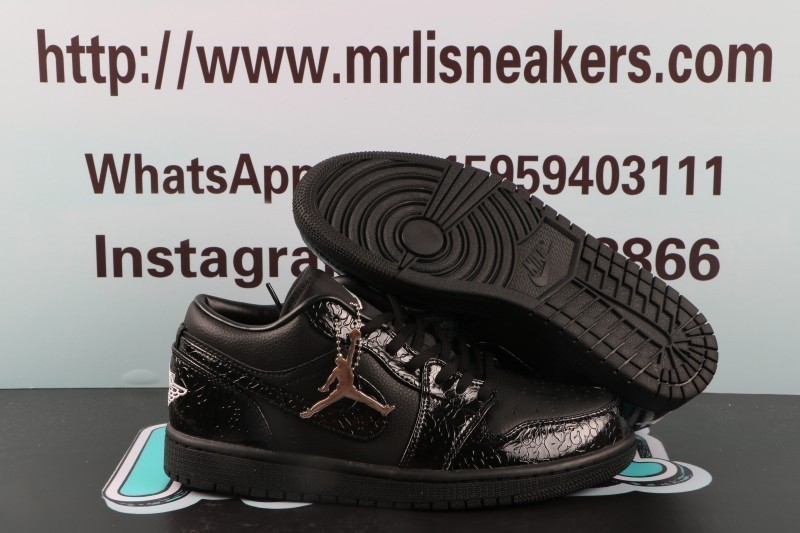 Jordan 1 Low SE Patent Elephant Black (Womens')
