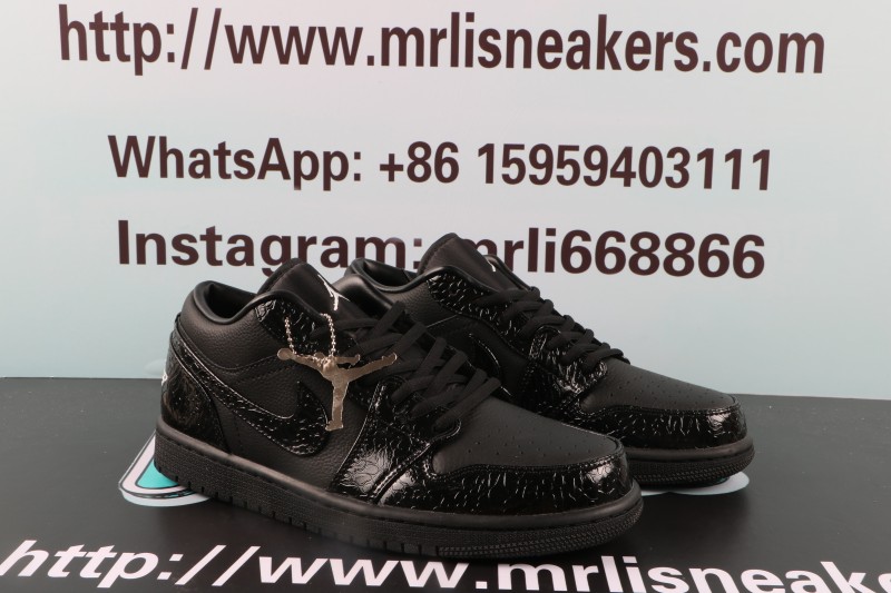 Jordan 1 Low SE Patent Elephant Black (Womens')