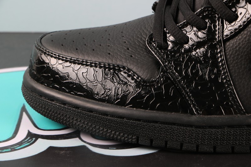Jordan 1 Low SE Patent Elephant Black (Womens')