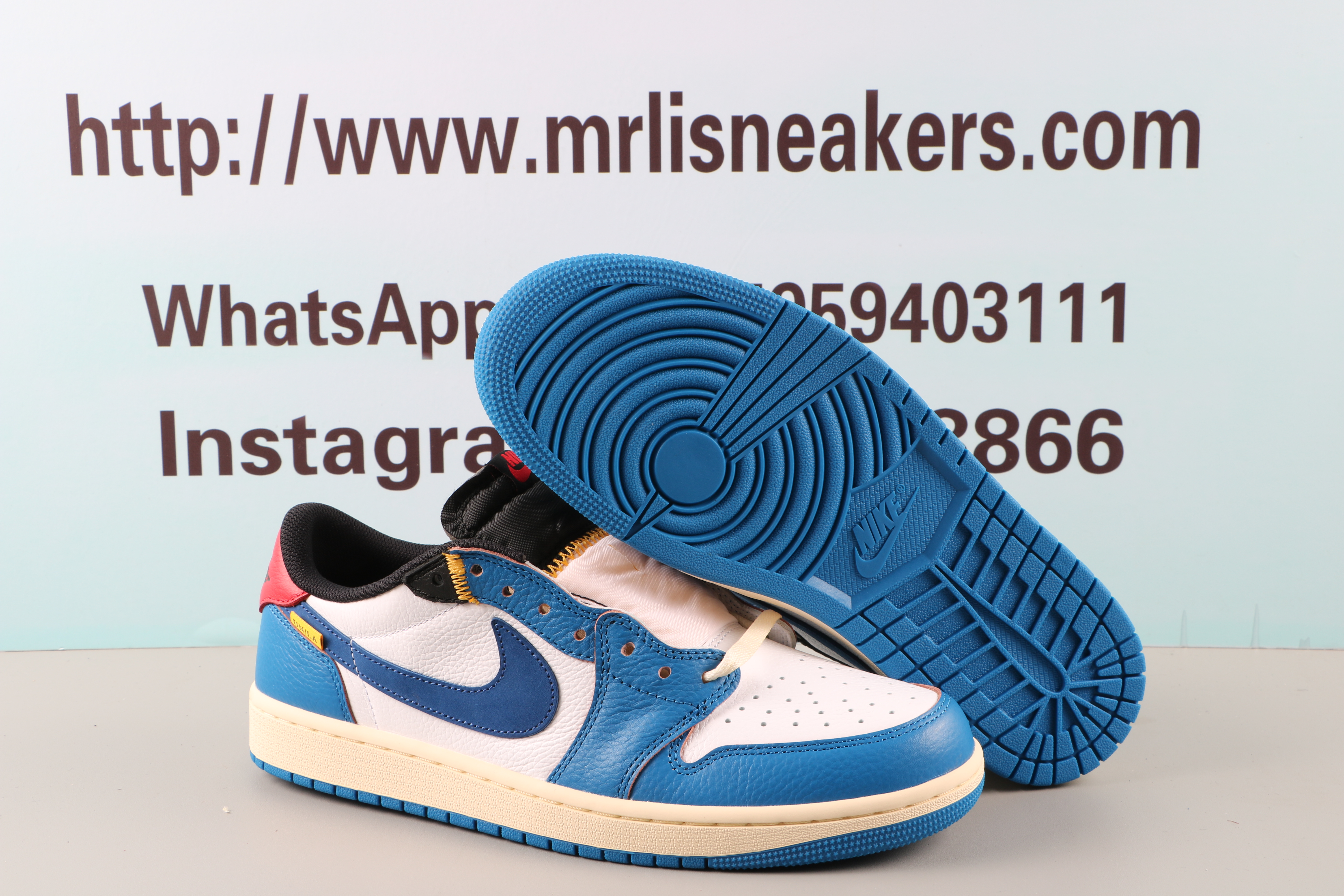 Jordan 1 low Union LA x Travis Scott Storm Blue