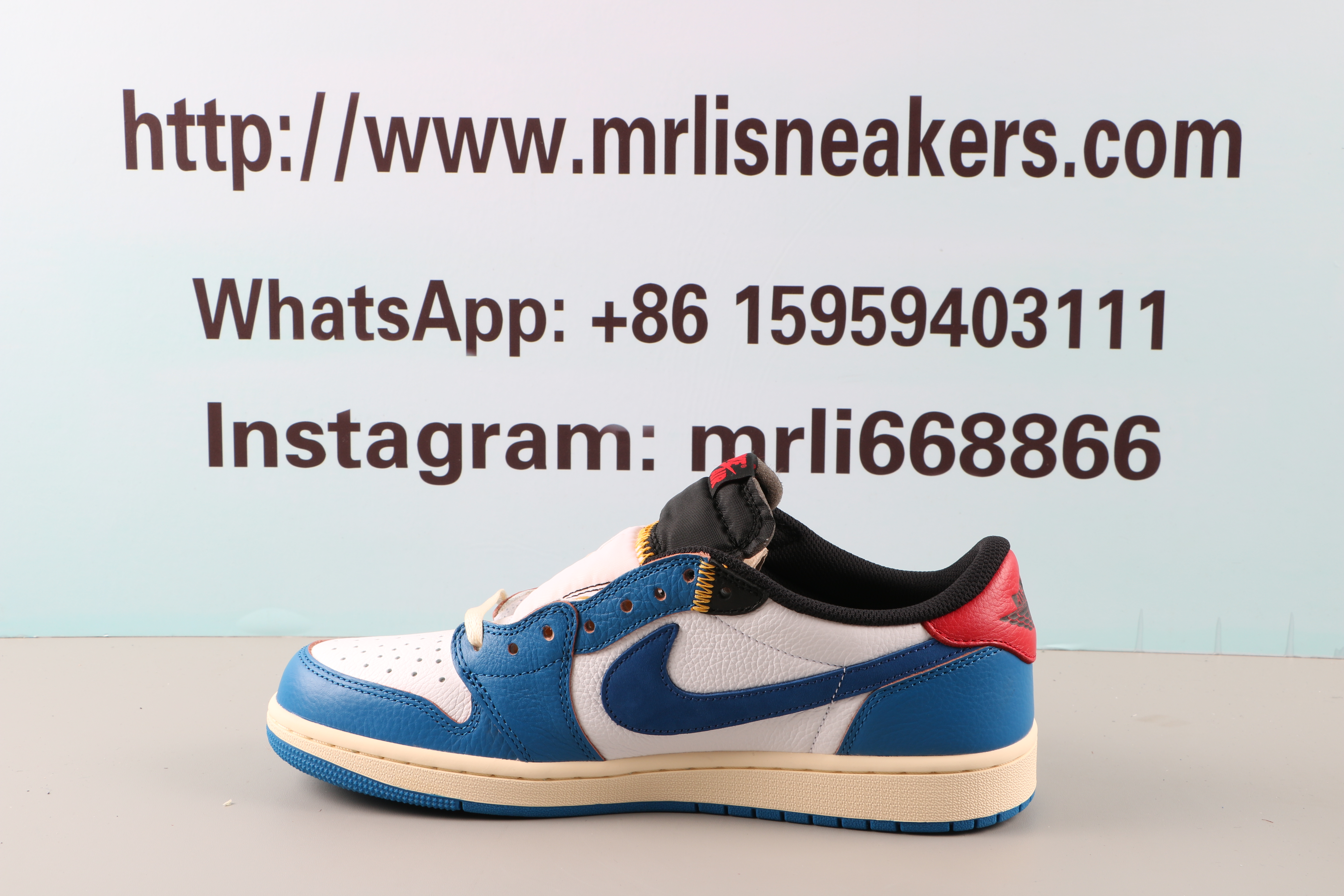 Jordan 1 low Union LA x Travis Scott Storm Blue