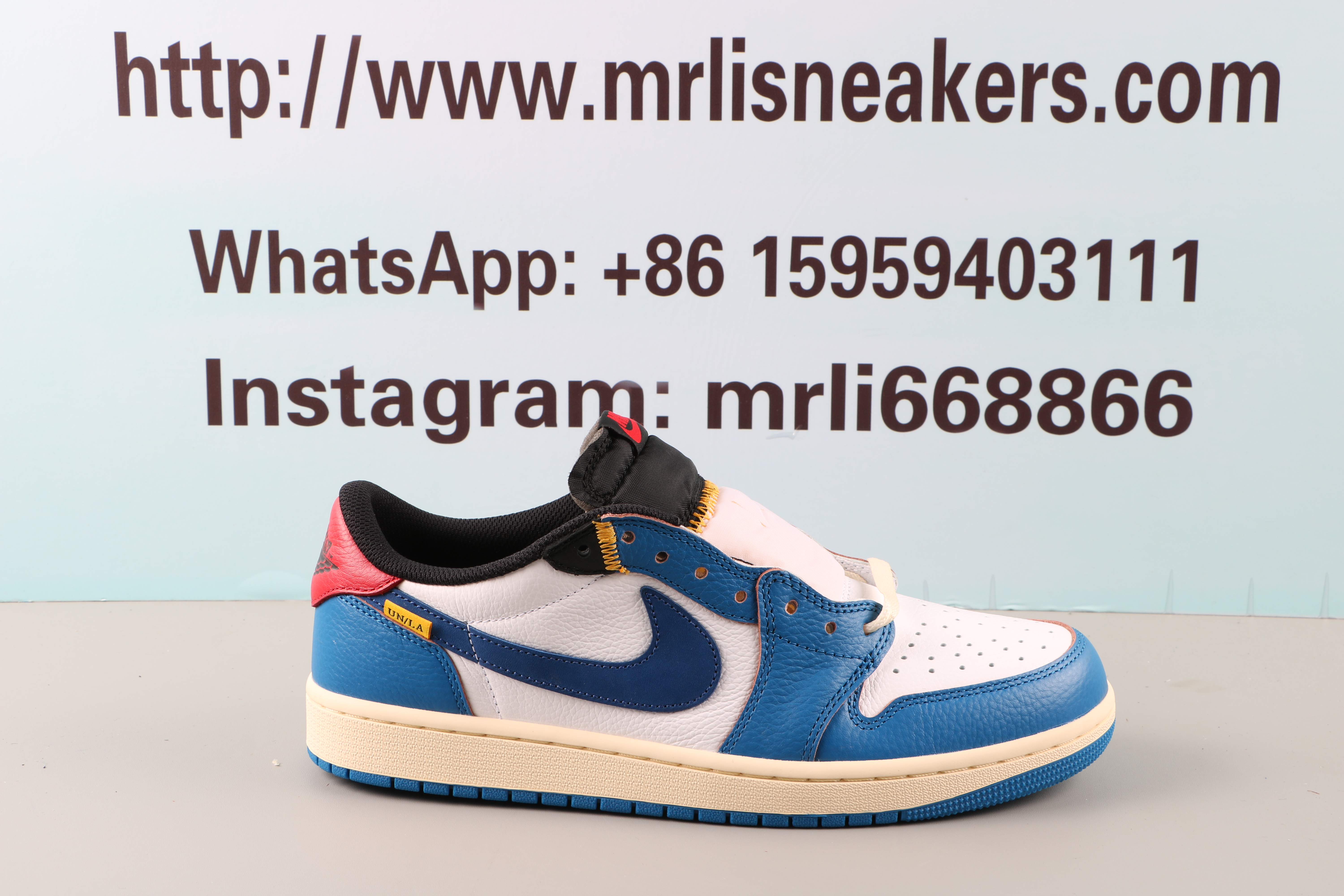 Jordan 1 low Union LA x Travis Scott Storm Blue