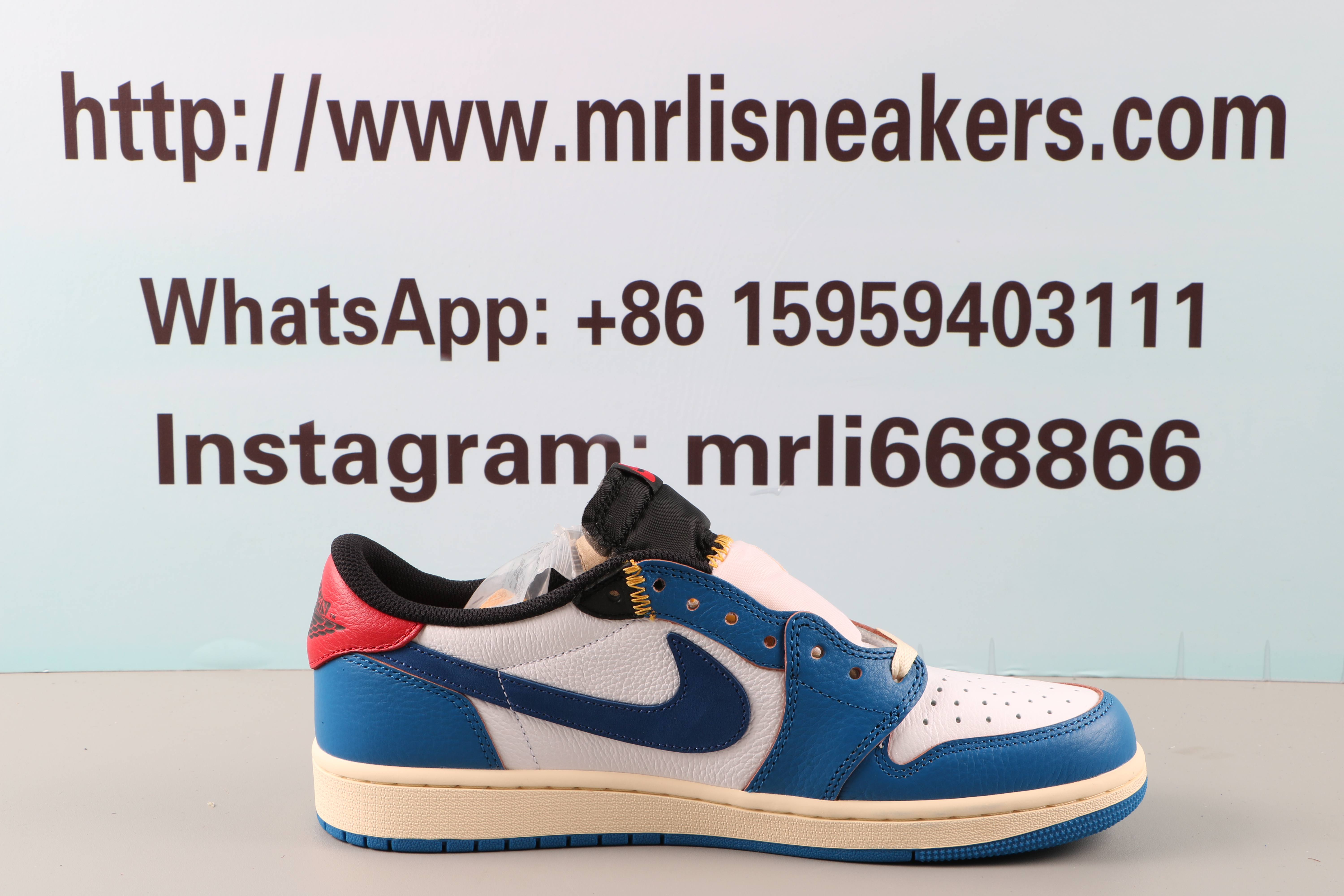 Jordan 1 low Union LA x Travis Scott Storm Blue