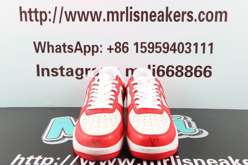 Louis Vuitton Nike Air Force 1 Low By Virgil Abloh White Red